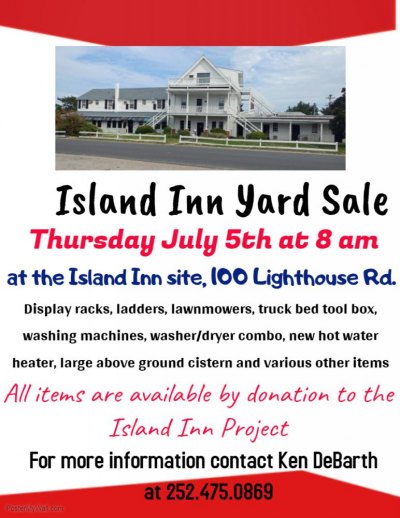 Island Inn Yard Sale July 5th